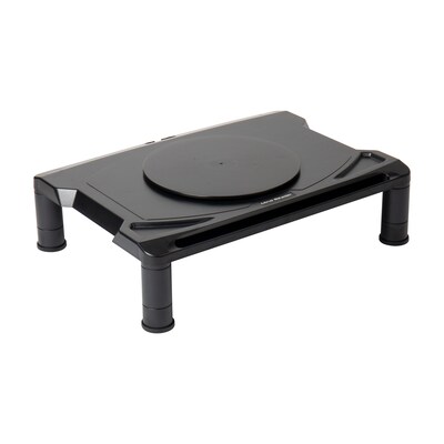 Mind Reader Rotative Extra Wide Adjustable Monitor Risers, Monitor Stand, Desk Organizer, Spinning Monitor, Black (MONSWIV-BLK)