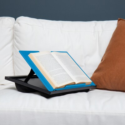Mind Reader Anchor Collection 14.75" x 11" Plastic Adjustable 8 Position with Cushions Lap Desk, Blue (LTADJUST-BLU)