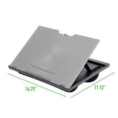 Mind Reader Anchor Collection 14.75" x 11" Plastic Adjustable 8 Position with Cushions Lap Desk, Gray (LTADJUST-GRY)