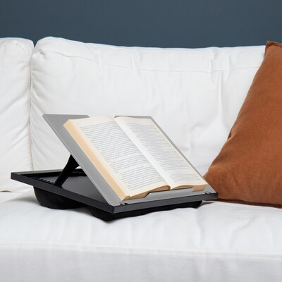 Mind Reader Anchor Collection 14.75" x 11" Plastic Adjustable 8 Position with Cushions Lap Desk, Gray (LTADJUST-GRY)