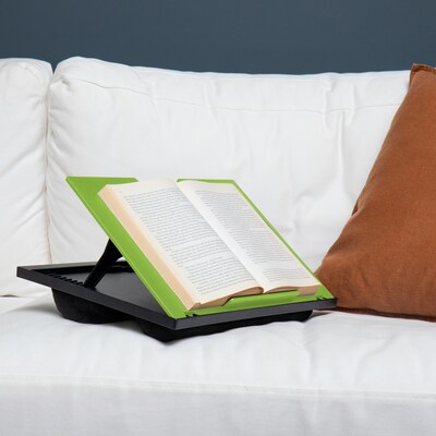 Mind Reader Anchor Collection 14.75" x 11" Plastic Adjustable 8 Position with Cushions Lap Desk, Green (LTADJUST-GRN)