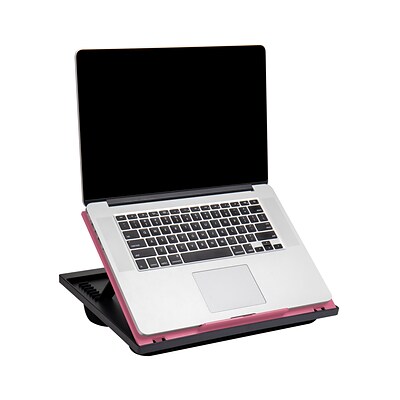 Mind Reader Adjustable 8 Position Lap Top Desk with Cushions, Monitor Holder, Laptop Lap Holder, Pink (LTADJUST-PNK)