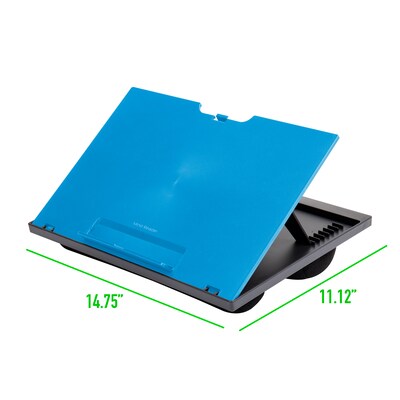 Mind Reader Anchor Collection 14.75" x 11" Plastic Adjustable 8 Position with Cushions Lap Desk, Blue (LTADJUST-BLU)