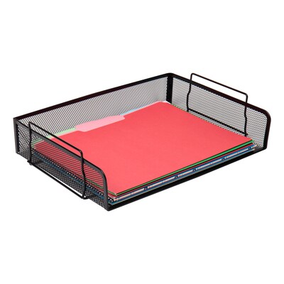 Mind Reader Stackable Side Loading Letter Tray, Black Metal, 4/Pack (DSTACK4-BLK)