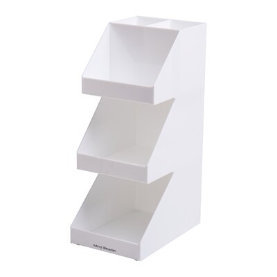 Mind Reader Fancy Acrylic 3 Tier Condiment Organizer, White (3TCORG-WHT)