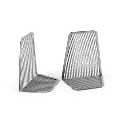 Design Ideas Mesh Bookends, Set of 2, Silver (342039)