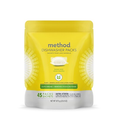 Method Power Dish Dishwasher Detergent Packs Lemon Mint 45 count (01761)