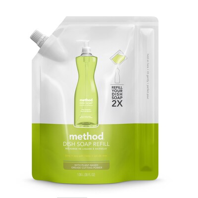 Method Liquid Dish Soap Refill, Lime + Sea Salt, 36 oz. (01931)