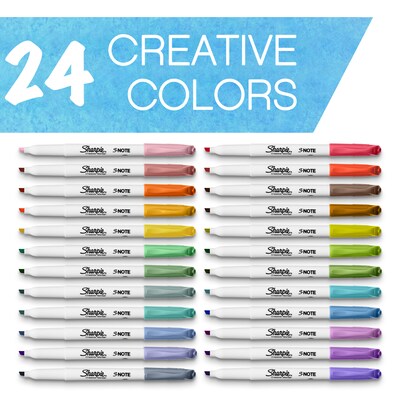 Sharpie S-Note Creative Marker, Chisel Tip, Assorted, 24/Pack (2117330/2158059)