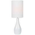 Lite-Source CFL 1-Light Brushed White Table Lamp with White Linen Shade (STL-LTR468196)