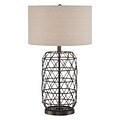 Lite-Source Incandescent 1-Light Black Table Lamp with Linen Shade (STL-LTR467069)