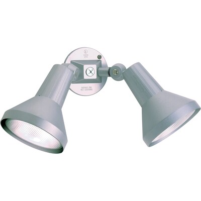 Satco Halogen 2-Light Gray Flood Light with Aluminum Shades (STL-SAT777035)