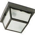 Satco Incandescent 1-Light Black Flush Mount with Frosted Acrylic Panels Aluminum Shade (STL-SAT778919)