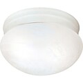 Satco CFL 2-Light Textured White Flush Mount with Alabaster Mushroom Glass Shades (STL-SAT626371)