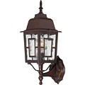 Satco Incandescent 1-Light Rustic Bronze Wall Lantern with Clear Water Glass Shade (STL-SAT649257)