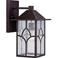 Satco Incandescent 1-Light Claret Bronze Wall Lantern with Clear Seed Glass Shade (STL-SAT656422)