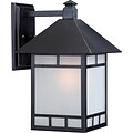 Satco Incandescent 1-Light Stone Black Wall Lantern with Frosted Seed Glass Shade (STL-SAT656026)