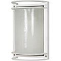 Satco Incandescent 1-Light Semi-Gloss White Wall Lantern with Frosted Diffuser Glass Shade (STL-SAT605307)