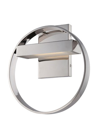 Satco LED 1-Light Polished Nickel Wall Sconce with Frosted Glass Shade (STL-SAT321818)