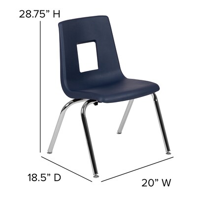 Flash Furniture Mickey Advantage Plastic/Steel Student Stacking Chair, Navy, 4/Pack (ADVSSC16NAVY)