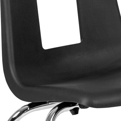 Flash Furniture Mickey Advantage Plastic/Steel Student/School Stacking Chair, Black, 4/Pack (ADVSSC18BLK)