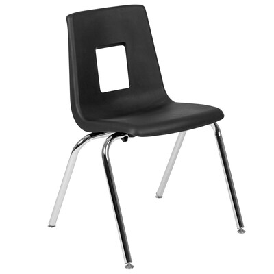 Flash Furniture Mickey Advantage Plastic/Steel Student/School Stacking Chair, Black, 4/Pack (ADVSSC18BLK)