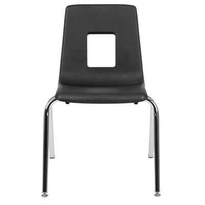 Flash Furniture Mickey Advantage Plastic/Steel Student/School Stacking Chair, Black, 4/Pack (ADVSSC18BLK)