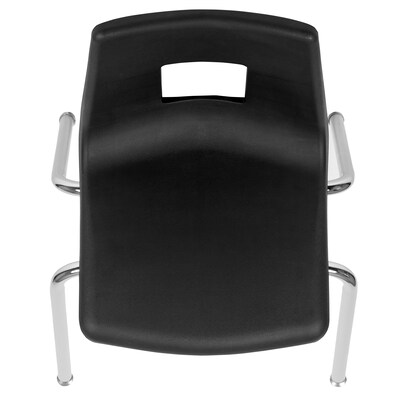 Flash Furniture Mickey Advantage Plastic/Steel Student/School Stacking Chair, Black, 4/Pack (ADVSSC18BLK)