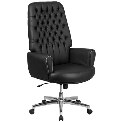 Flash Furniture Hansel LeatherSoft Swivel High Back Tufted Executive Office Chair, Black (BT444BK)