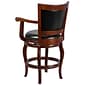 Flash Furniture Transitional LeatherSoft Counter Height Swivel Stool with Back, Cherry (TA212524CHY)