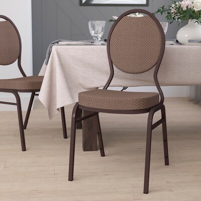 Flash Furniture HERCULES Series Fabric Stacking Banquet Chair, Brown/Copper Vein Frame (FDC04CPR08T0