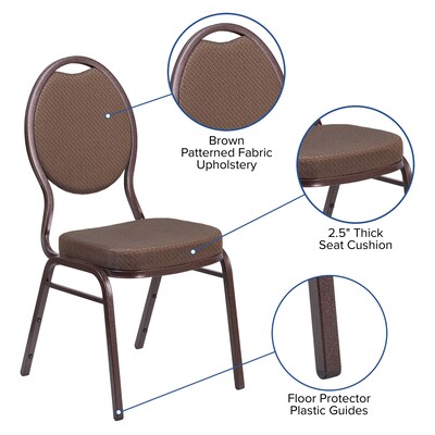 Flash Furniture HERCULES Series Fabric Stacking Banquet Chair, Brown/Copper Vein Frame (FDC04CPR08T02)