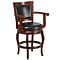 Flash Furniture Transitional LeatherSoft Counter Height Swivel Stool with Back, Cherry (TA212524CHY)