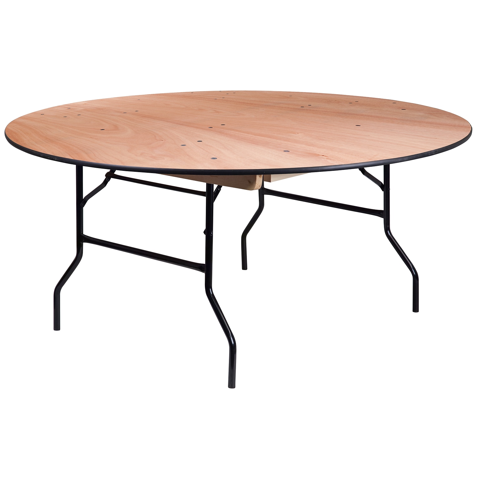 Flash Furniture 66 Round Wood Folding Banquet Table with Clear Coated Finished Top