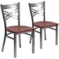 Flash Furniture HERCULES Series Traditional Metal/Wood Restaurant Dining Chair, Clear Coat/Cherry Wood, 2/Pack (2XU6FOBCLCHYW)