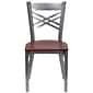 Flash Furniture HERCULES Series Traditional Metal/Wood Restaurant Dining Chair, Clear Coat/Cherry Wood, 2/Pack (2XU6FOBCLCHYW)