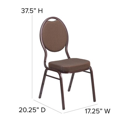 Flash Furniture HERCULES Series Fabric Stacking Banquet Chair, Brown/Copper Vein Frame (FDC04CPR08T02)