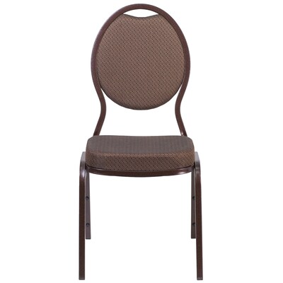 Flash Furniture HERCULES Series Fabric Stacking Banquet Chair, Brown/Copper Vein Frame (FDC04CPR08T02)