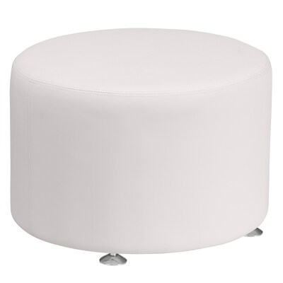 HERCULES Alon Series Leather 24 Round Ottoman (ZB803RD24WH)