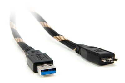 DATASTREAM 3ft Micro USB 3.0 Fast Charge and Sync High Speed Braided Cable (Black)