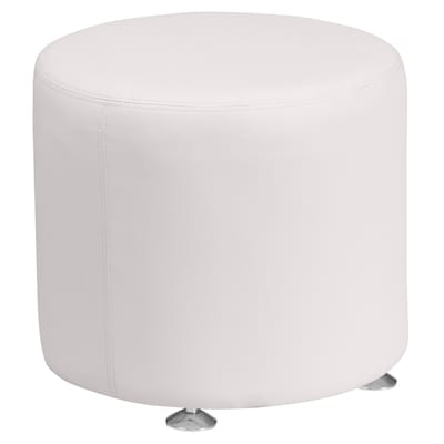 Flash Furniture Hercules Alon Leather Ottoman, White (ZB803RD18WH)