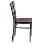 Flash Furniture HERCULES Series Traditional Metal/Wood Restaurant Dining Chair, Clear Coat/Mahogany Wood, 2/Pack (2XU6FOBCLMAHW)