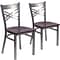Flash Furniture HERCULES Series Traditional Metal/Wood Restaurant Dining Chair, Clear Coat/Mahogany