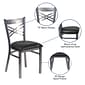 Flash Furniture Hercules Traditional Vinyl & Metal X-Back Restaurant Dining Chair, Black (XU6FOBCLBLKV)