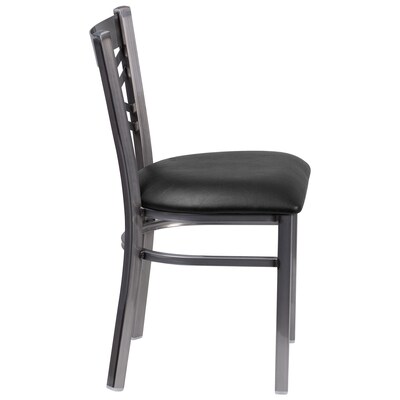 Flash Furniture Hercules Traditional Vinyl & Metal X-Back Restaurant Dining Chair, Black (XU6FOBCLBLKV)