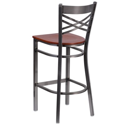 Flash Furniture Traditional Wood Restaurant Barstool with Back, Cherry (XU6F8BCLBARCHYW)