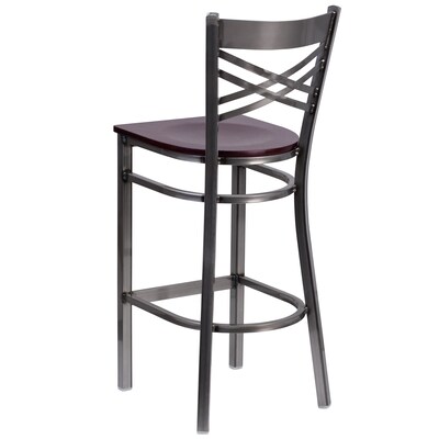 Flash Furniture Traditional Wood Restaurant Barstool with Back, Mahogany (XU6F8BCLBARMAHW)