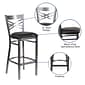 Flash Furniture Traditional Vinyl Restaurant Barstool with Back, Black (XU6F8BCLBARBLKV)