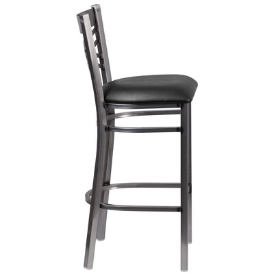 Flash Furniture Traditional Vinyl Restaurant Barstool with Back, Black (XU6F8BCLBARBLKV)