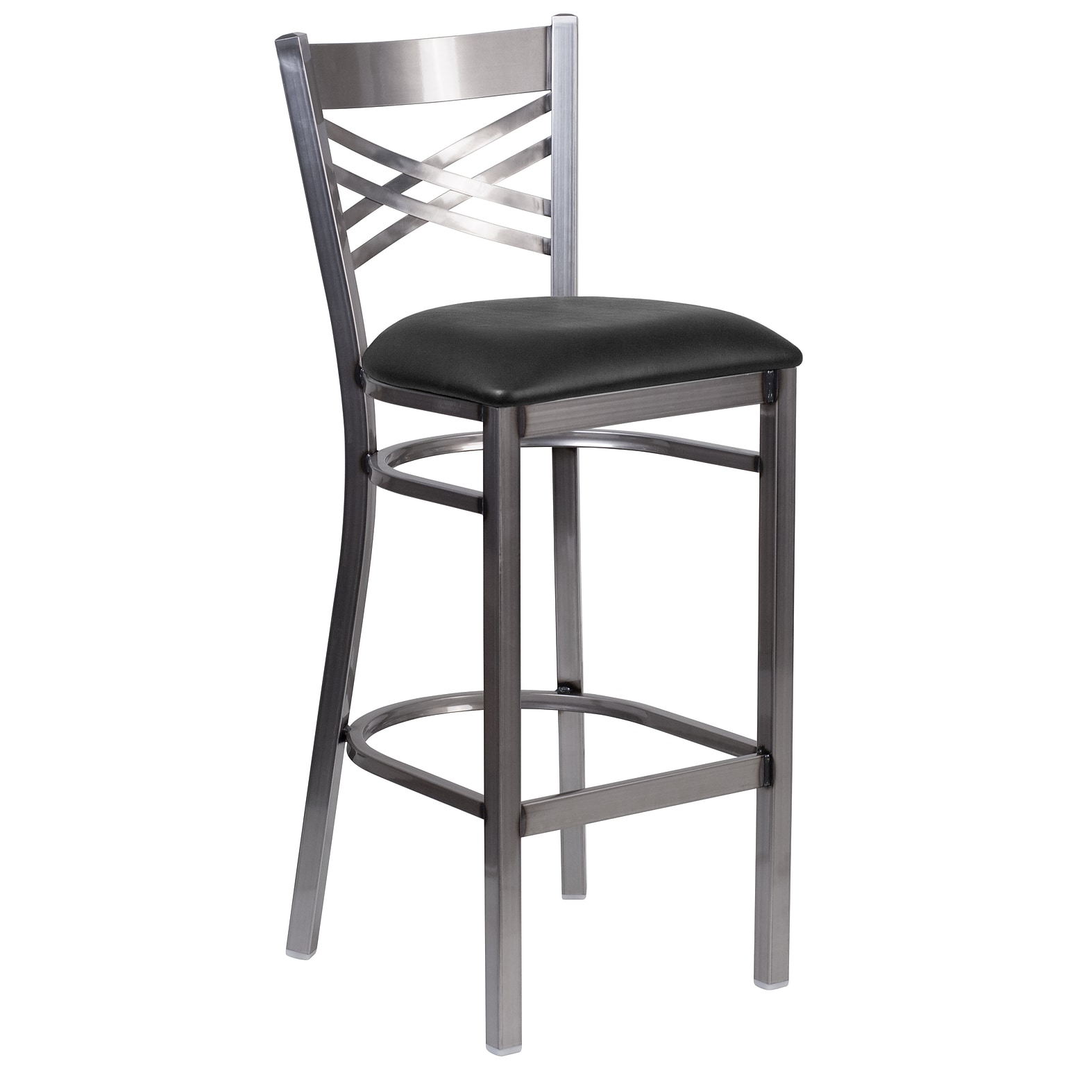 Flash Furniture Traditional Vinyl Restaurant Barstool with Back, Black (XU6F8BCLBARBLKV)